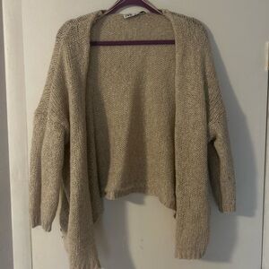 Zara Women's Tan Cardigan Sweater